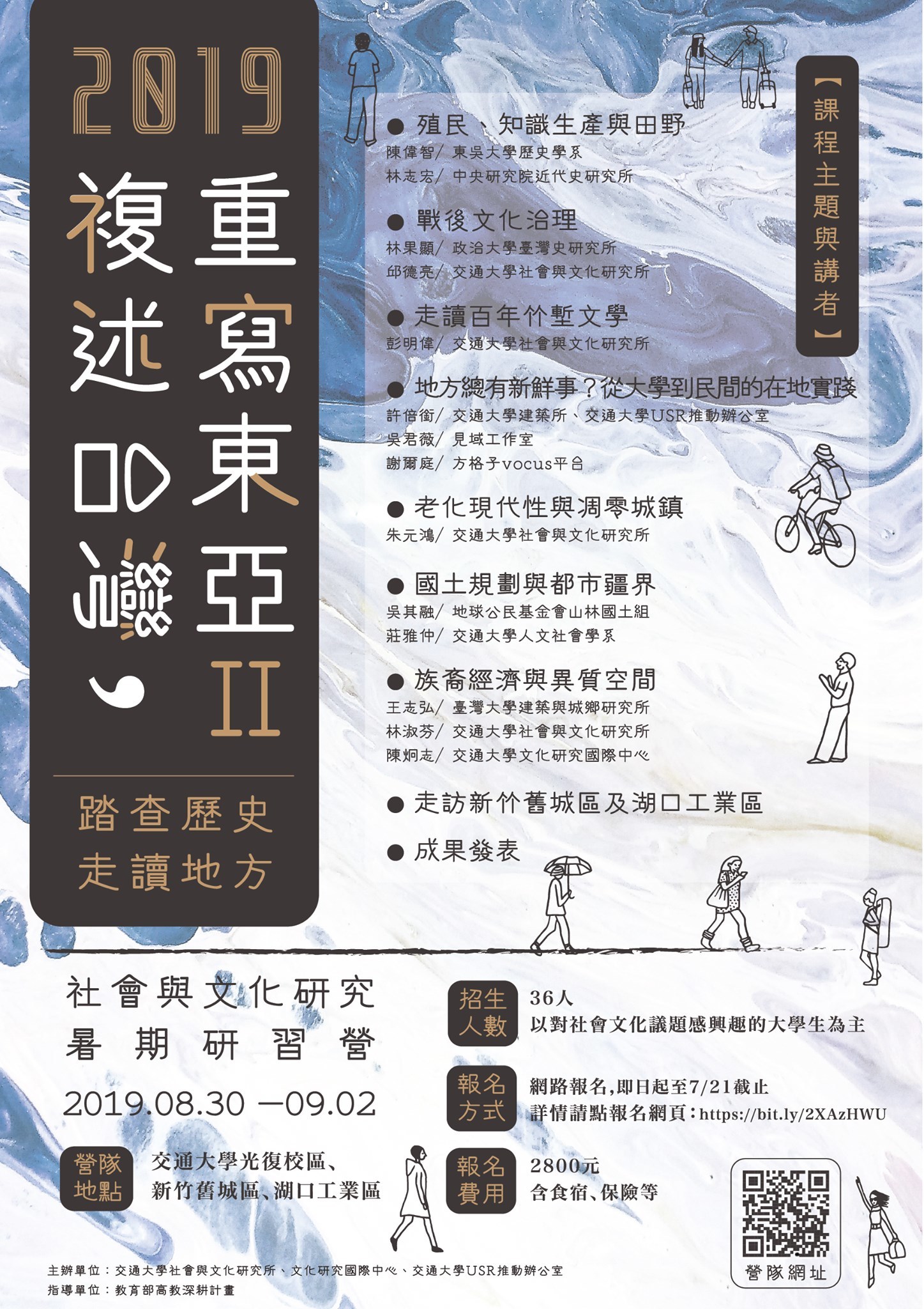 交通大學社會與文化研究所2019暑期研習營 「複述台灣.重寫東亞II:踏查歷史/走讀地方」